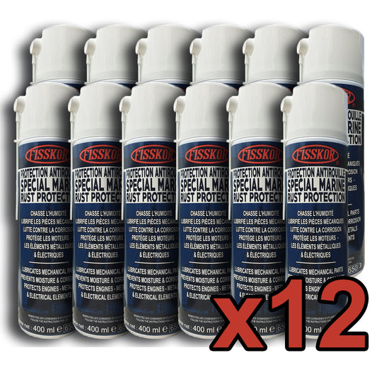 PROTECTION ANTIROUILLE SPÉCIAL MARINE | Spray aérosol anti-corrosion pour bateau et jet ski. Protège les moteurs et les accessoires de nautisme (lot de x12 aérosols)